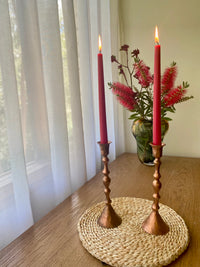 Copper Diamond Candleholder