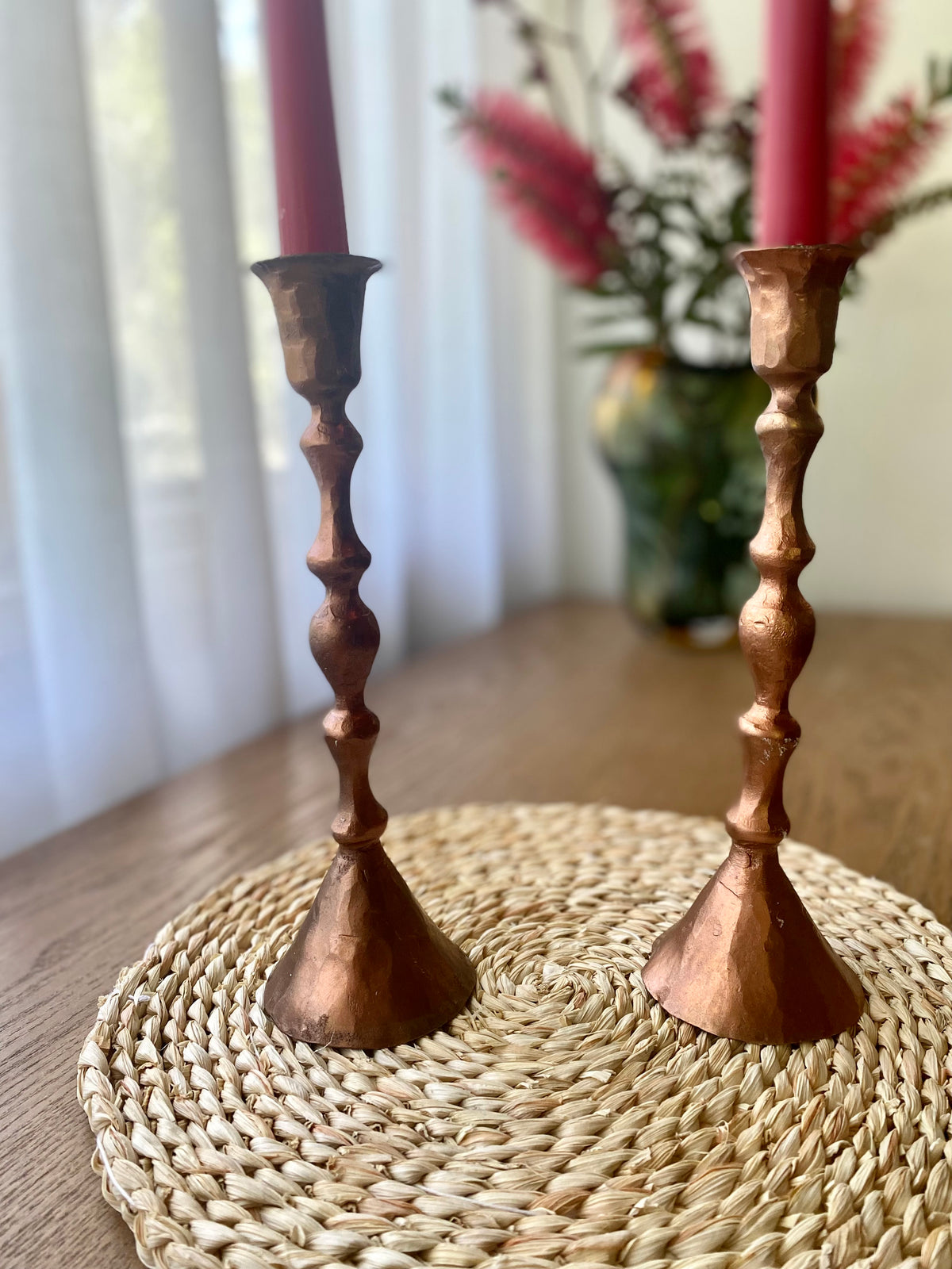 Copper Diamond Candleholder