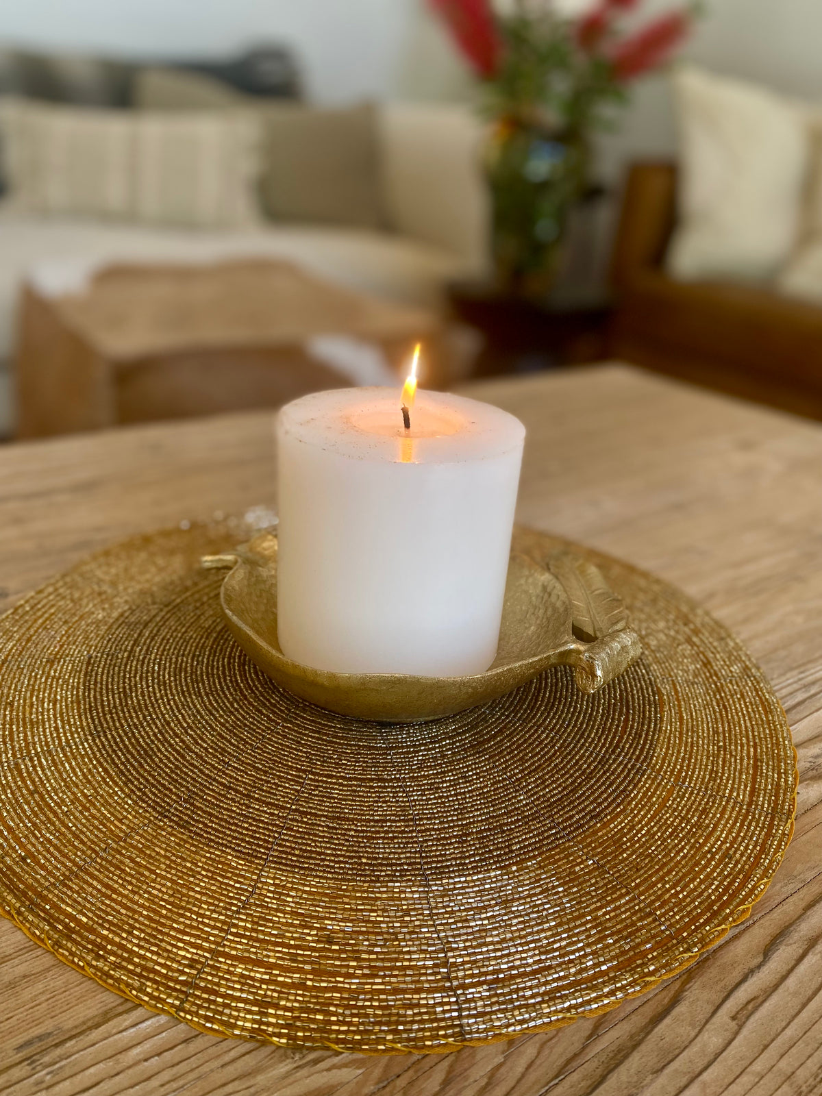 Gold glass beaded Placemat