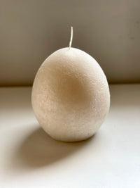 Textured Egg Candle Ivory