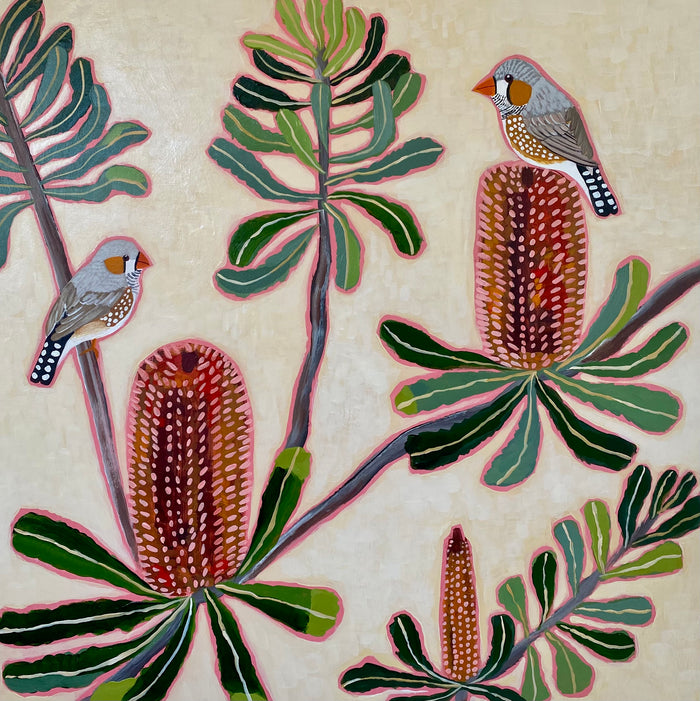 Zebra Finch & Banksia