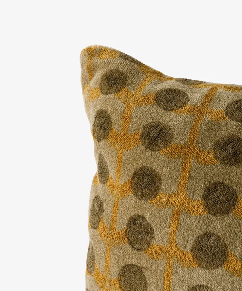 Dots Handblock Velvet Cushion