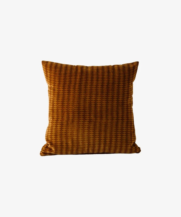 Tobacco Diamonds Handblock Cushion