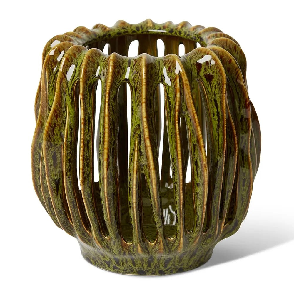 Onyeka Candle Holder Tall - Green