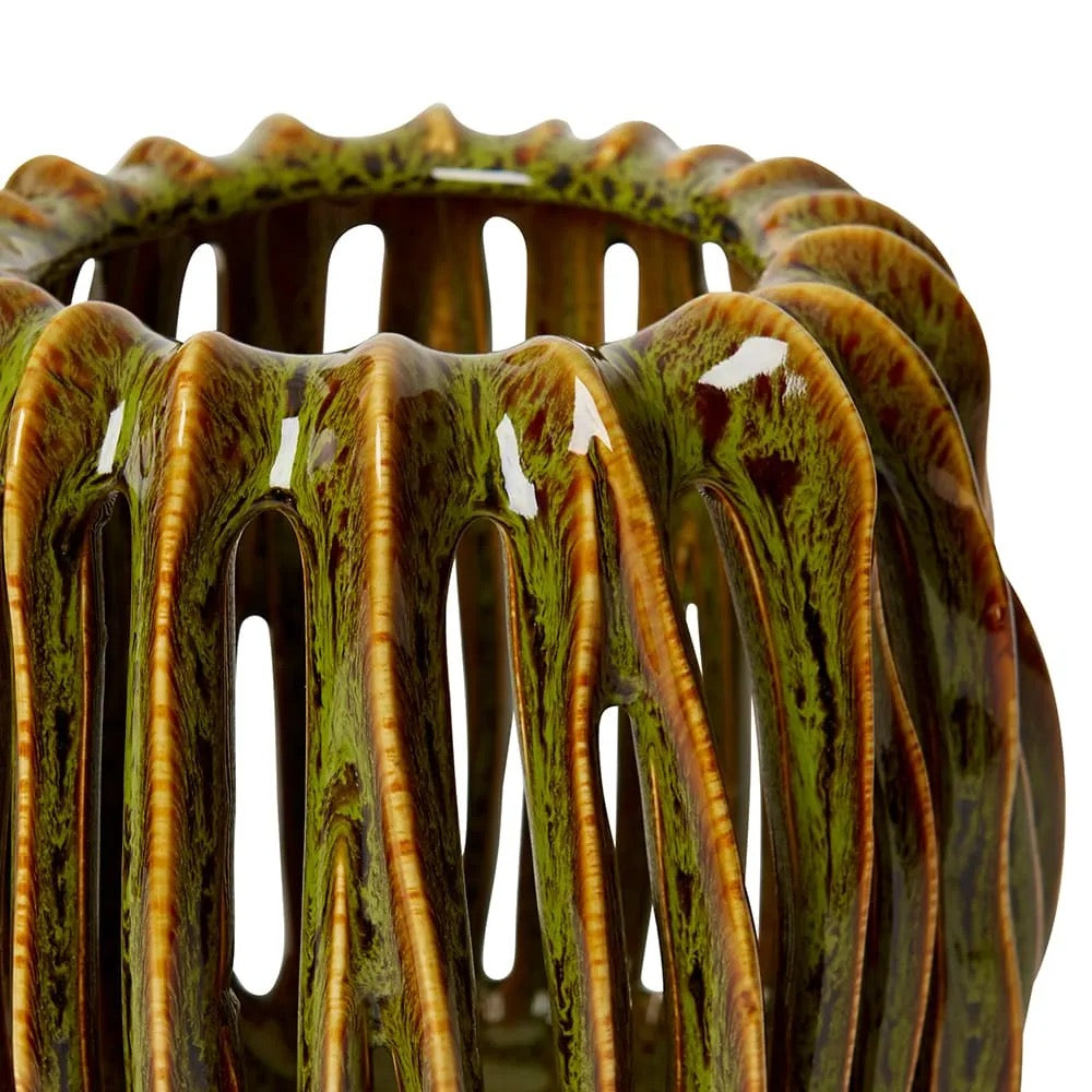 Onyeka Candle Holder Tall - Green