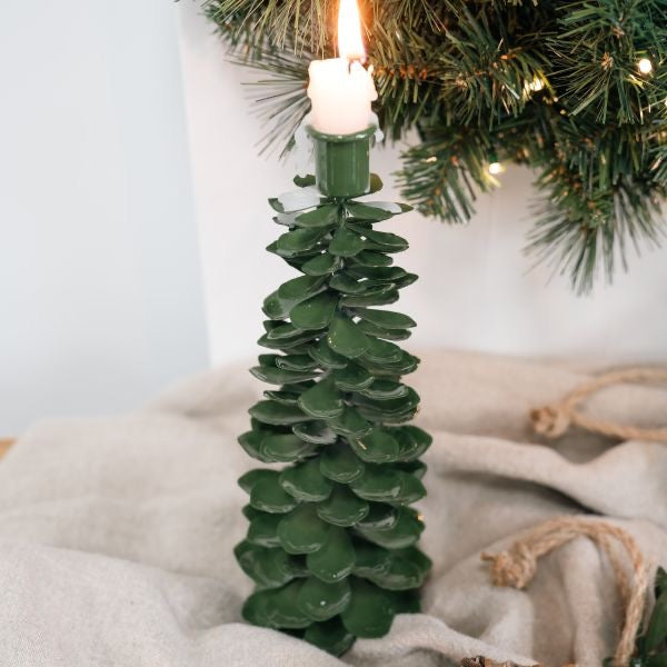 Lune Pinecone Candle Stand - Green
