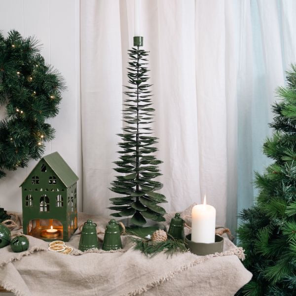 Lune Pinecone Candle Stand - Green Tall