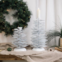Lune Pinecone Candle Stand - white Tall