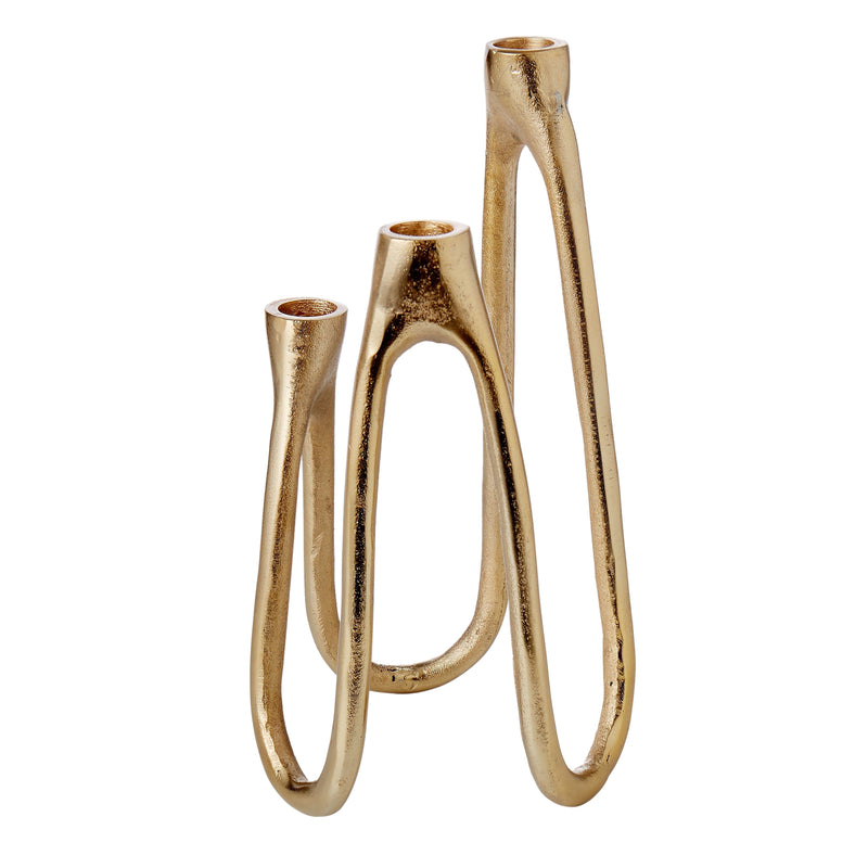 Amalfi Three Tiered Candelabra Gold
