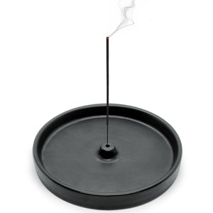 Round Ceramic Incense Holder  Black