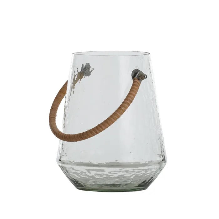 Ripple Glass Lantern with Handle