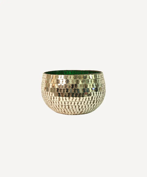 Mosaic Silver & Green Votive