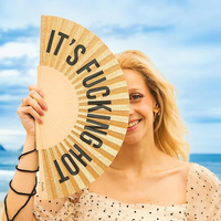 Gold Glitter hand Fan 'Its fucking hot’