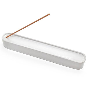 Long Ceramic Incense Holder  White