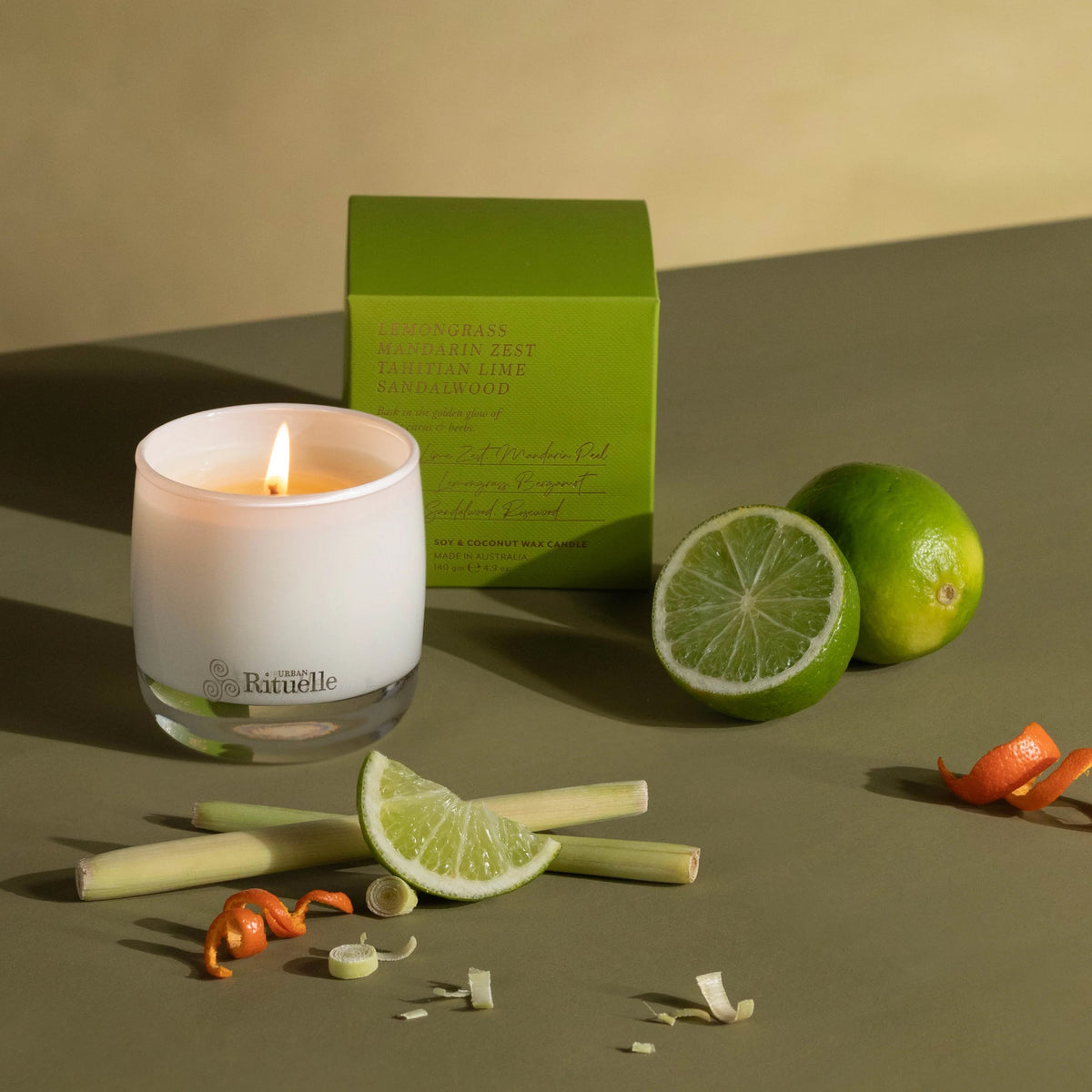 Apotheca - Lemongrass Scented Soy Candle | 140gm