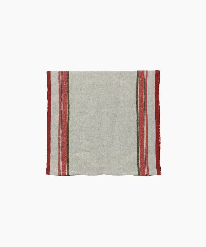 Red Selvedge Stripe Linen Table Runner