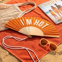 orange Glitter Fan 'I'm hot’