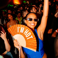 orange Glitter Fan 'I'm hot’