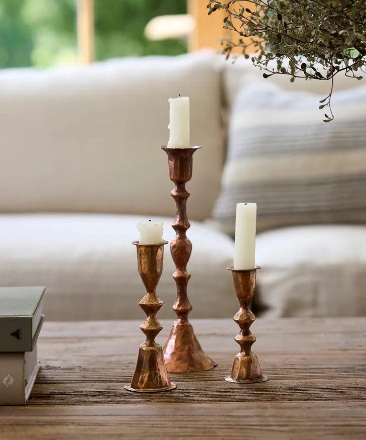 Copper Diamond Candleholder