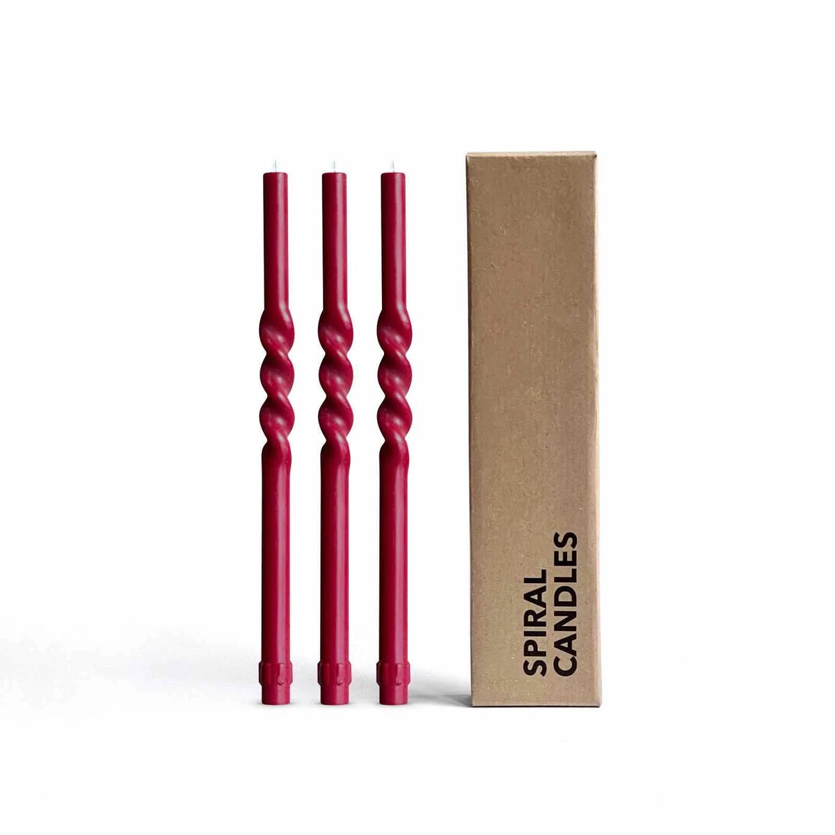 Spiral Candle - Chilli Red - Set of 3