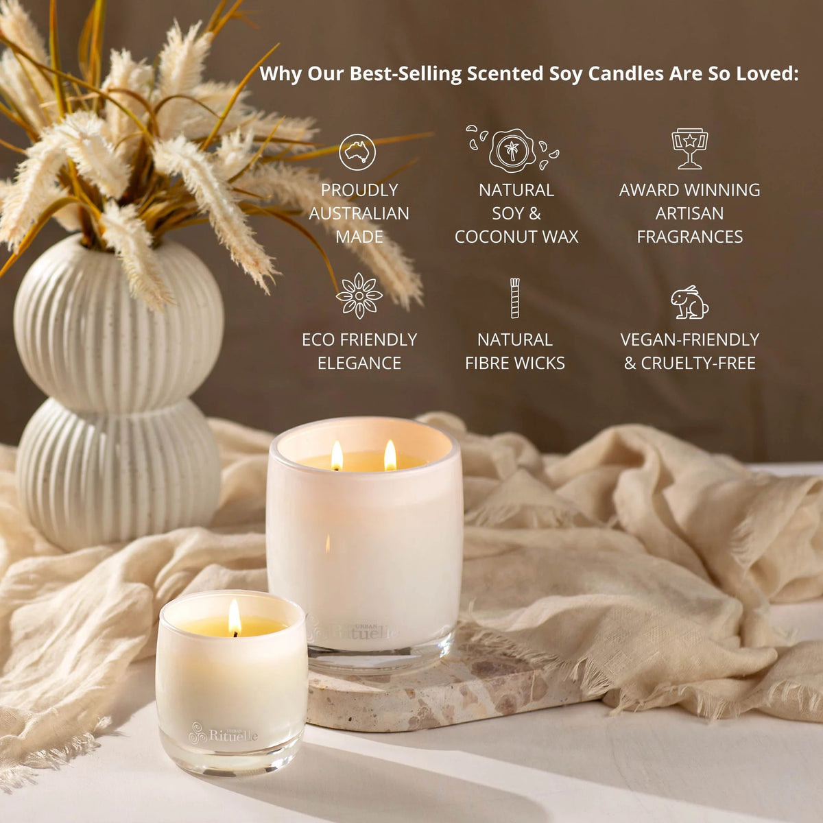 Lemon Myrtle, Golden Wattle, Poached Pear, Cypress Pine Scented Soy Candle | 400gm