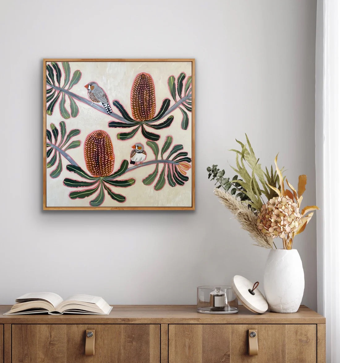 Zebra Finch & Banksia #2