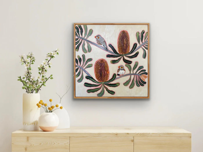 Zebra Finch & Banksia #2
