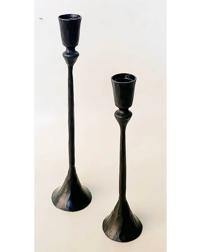 Gemini Hand Forged Candle Stick - Black