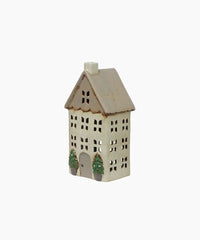 Christmas Tea Light House with Pots - Medium