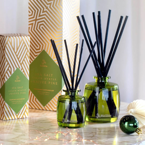 Sea Salt, Lemon Myrtle + Native Pine Fragrance Diffuser Set | 90ml