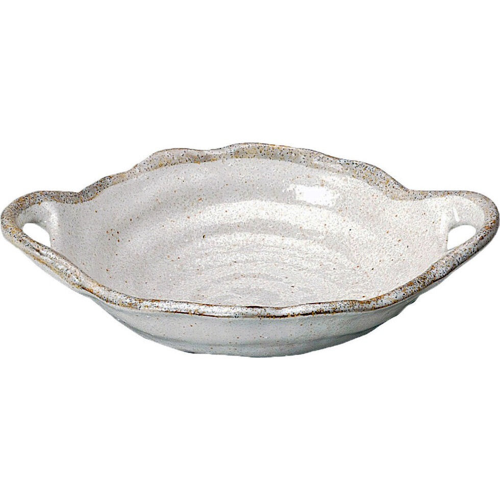 Shirokaratsu Small Serving Dish with Handles