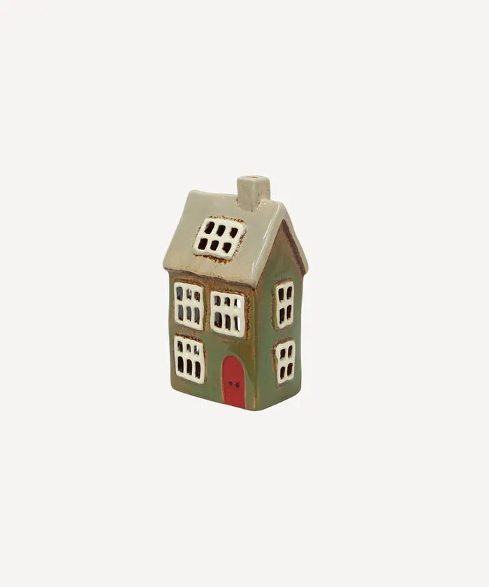 Alsace Tea Light House Christmas Green