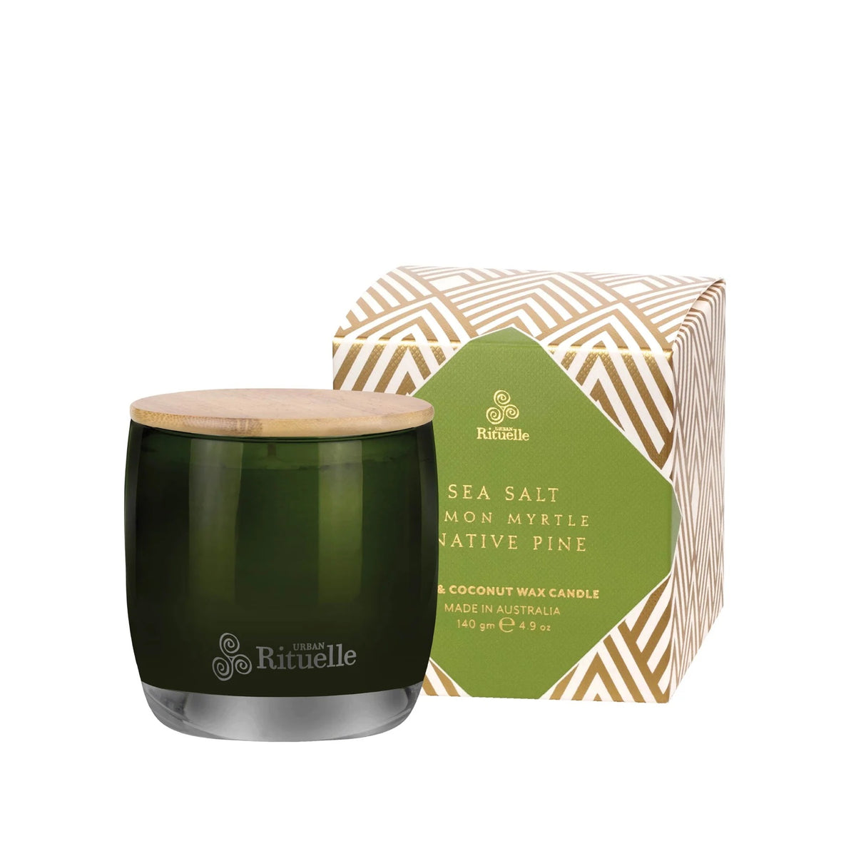 Sea Salt, Lemon Myrtle + Native Pine Scented Soy Candle | 140gm