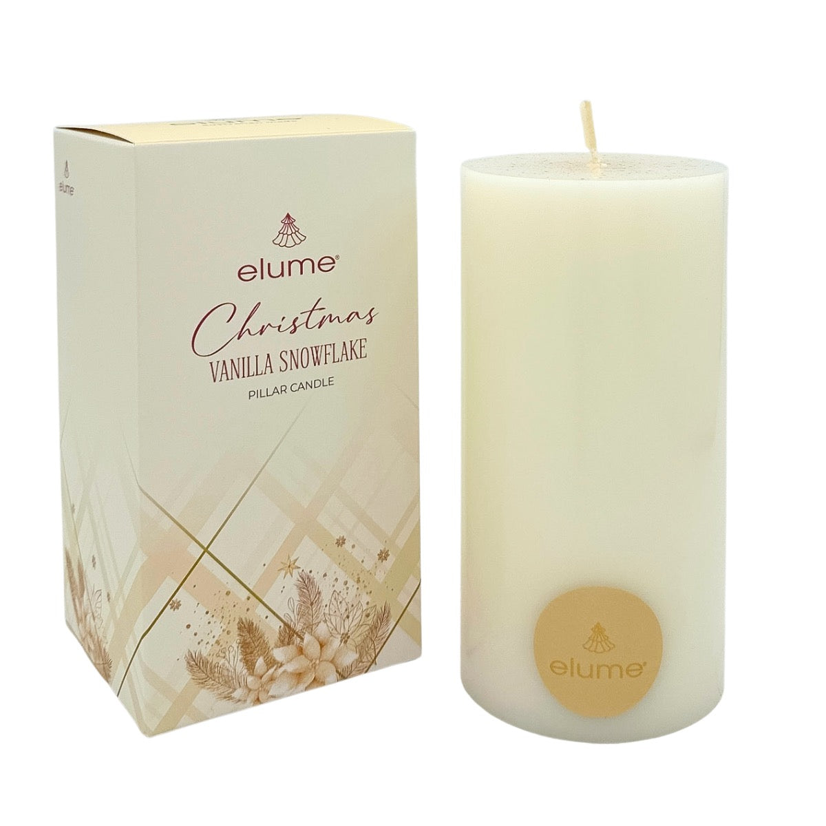 Christmas Vanilla Snowflake Pillars