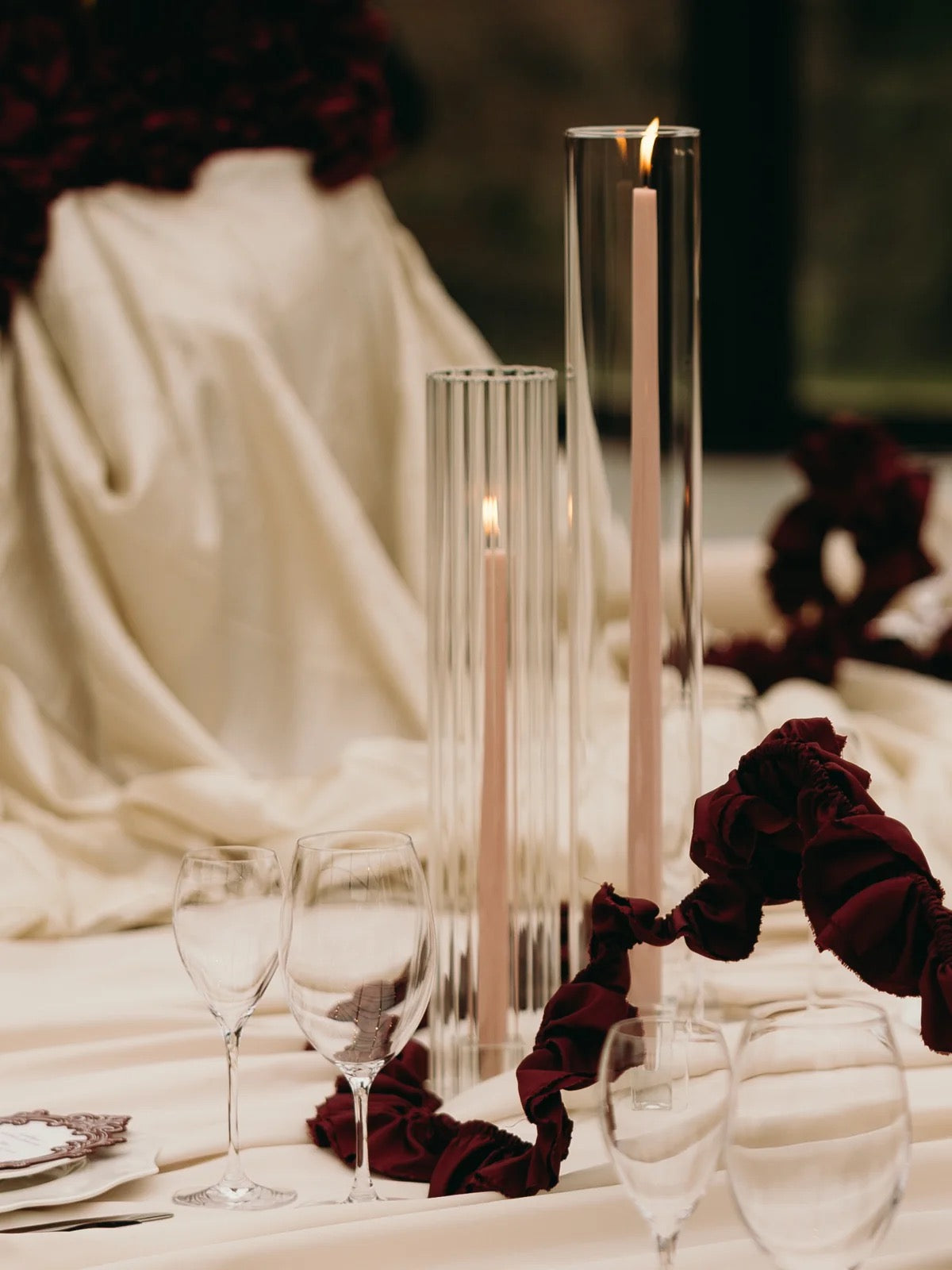 Ribbed Glass Sleeve for Dinner Candles