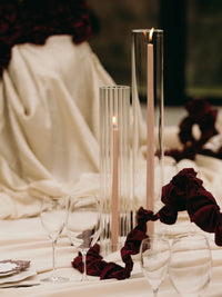 Ribbed Glass Sleeve for Dinner Candles