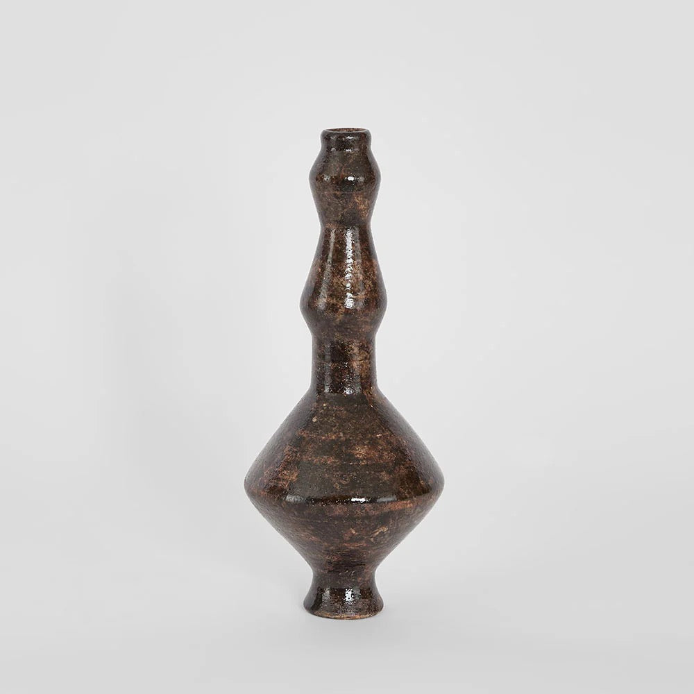 Lune Loom Candle Holder Brown