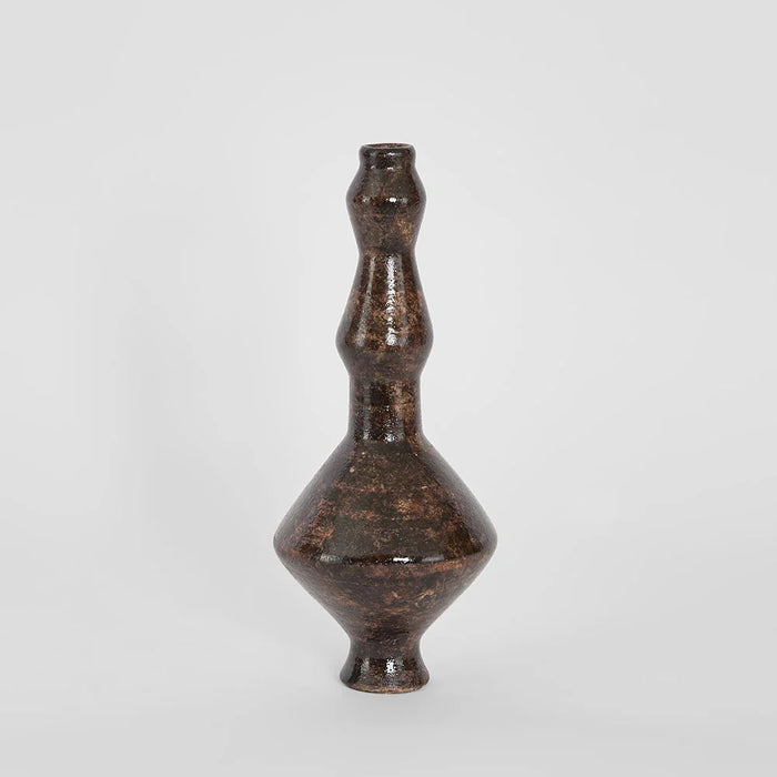 Lune Loom Candle Holder Brown