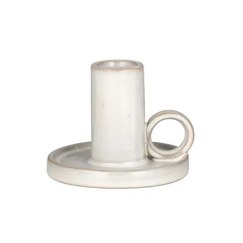 Ceramic Candlestick Holder White