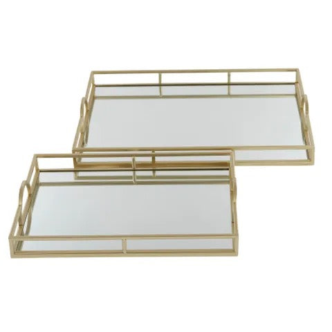 Tinka Mirrored Brass Tray