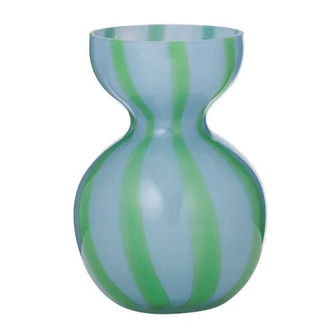 BOBBI GLASS VASE SKY/EMERALD