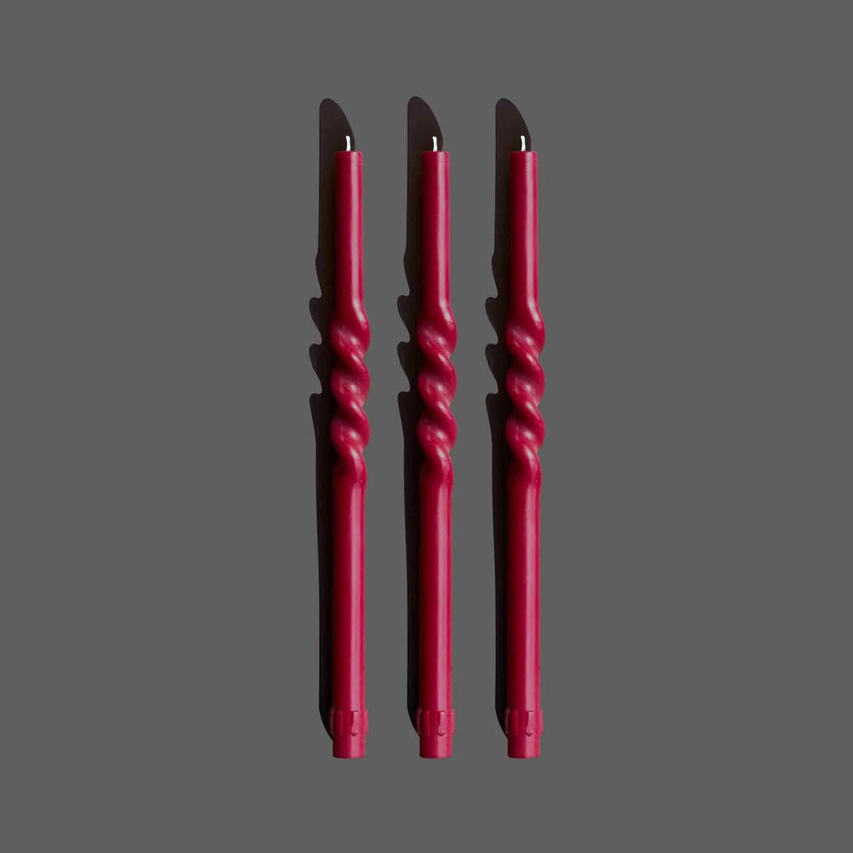 Spiral Candle - Chilli Red - Set of 3