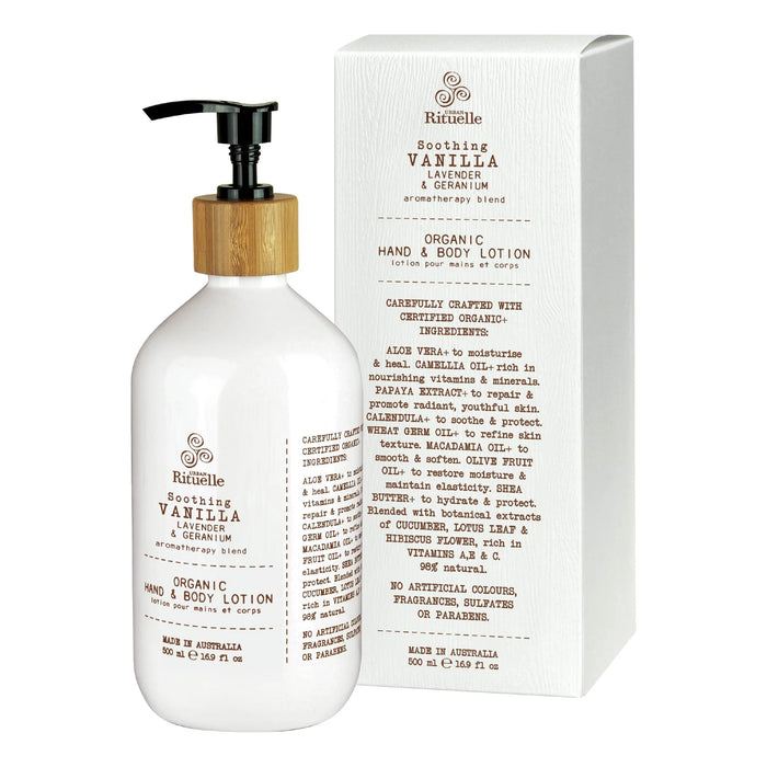 Vanilla, Lavender & Geranium Organic Hand & Body Lotion