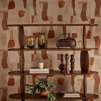 Lune Ridged Candle Holder Brown