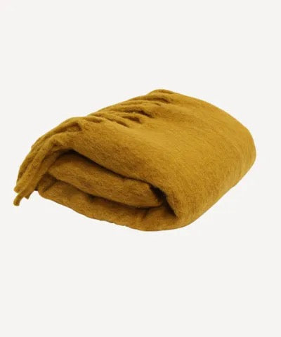 Fringed Mustard Throw