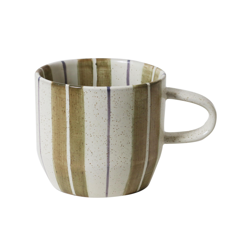 Cat's Pyjamas Mug - Olive Stripe