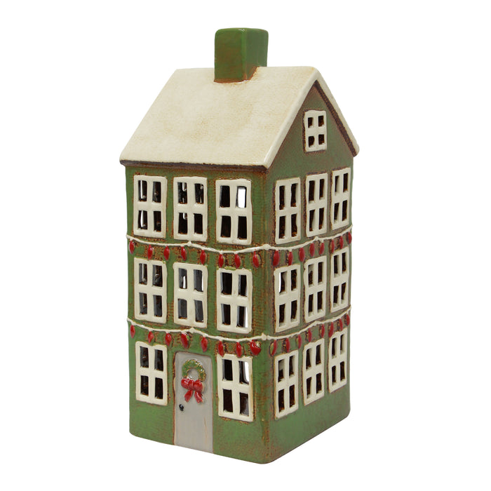 Alsace Tea Light Grande Chalet Christmas Green