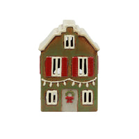 Alsace Tea Light House Christmas Green with Shutters