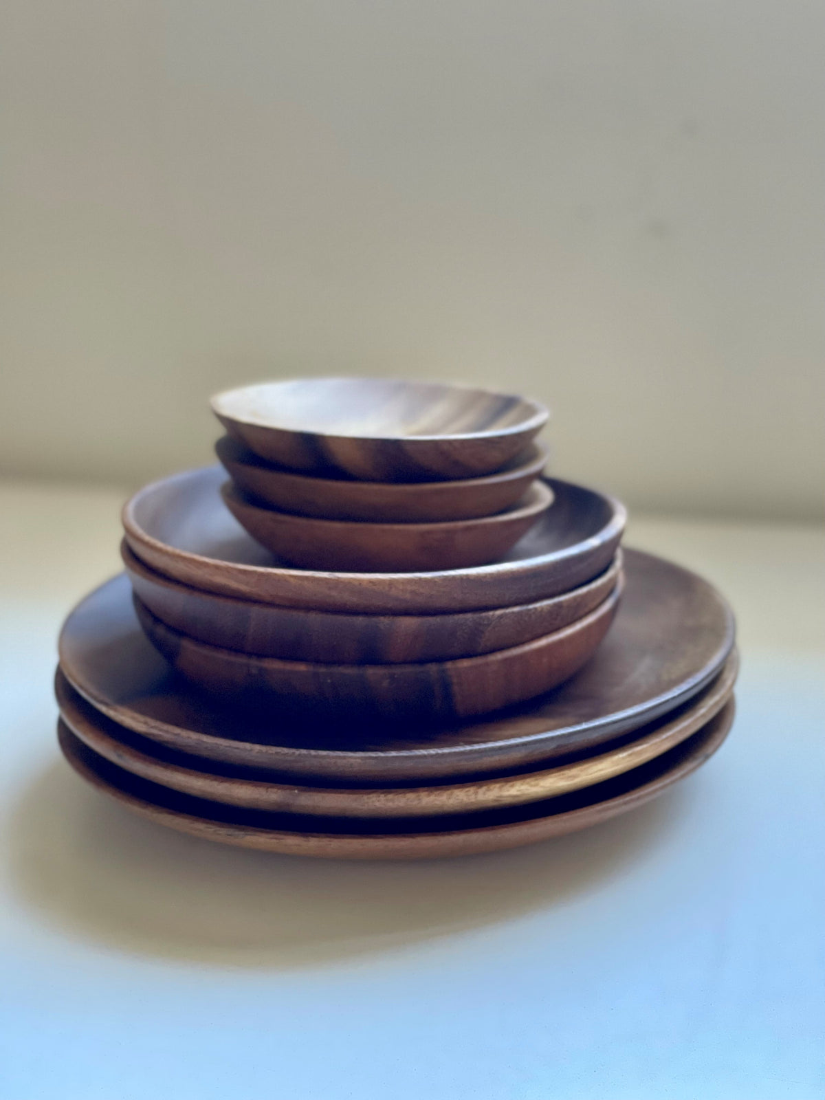 Acacia Wood Candle Plate