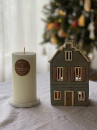 Alsace Tea Light House with Shutters Blue